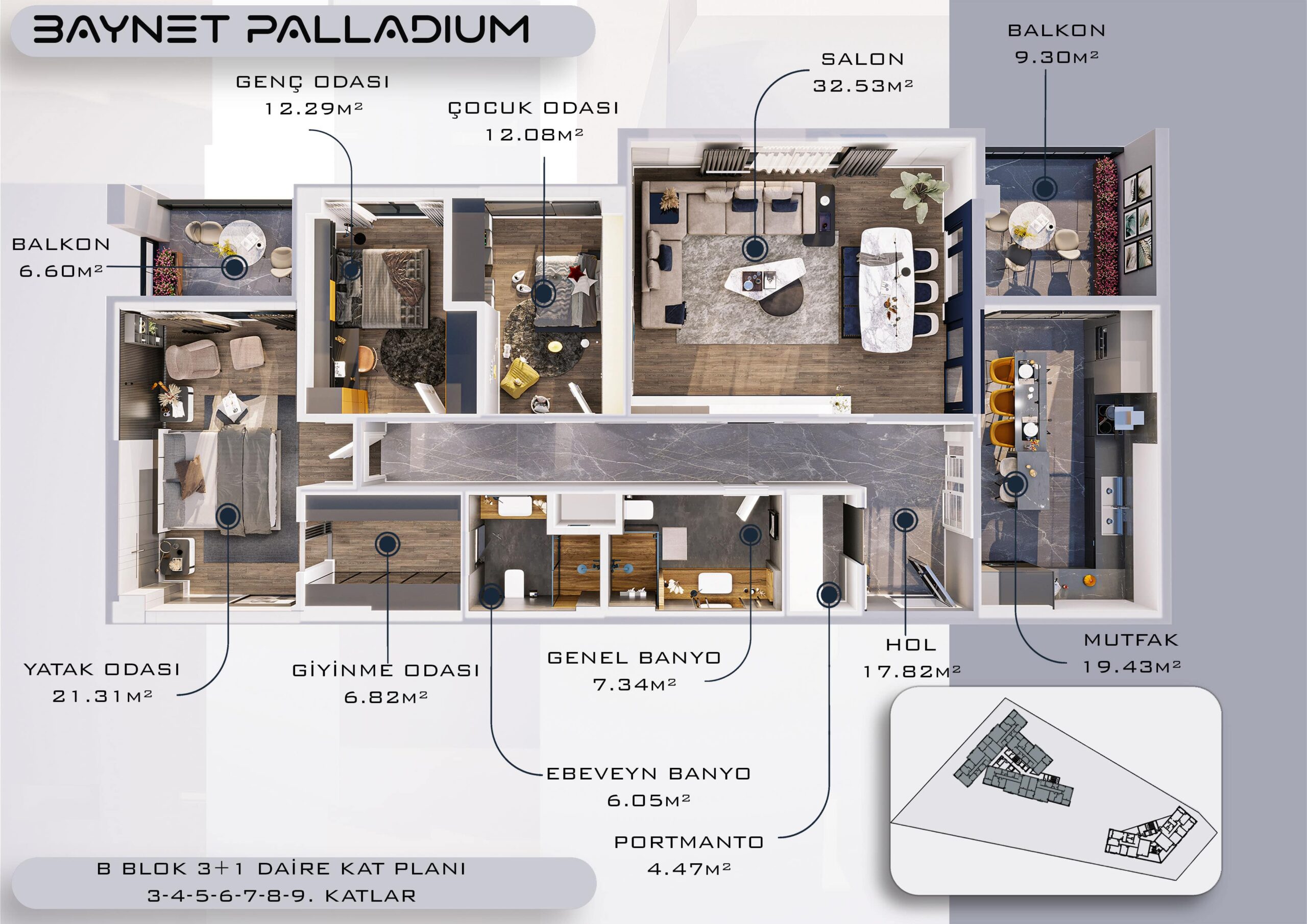 B BLOK 3+1 KAT PLANI-min