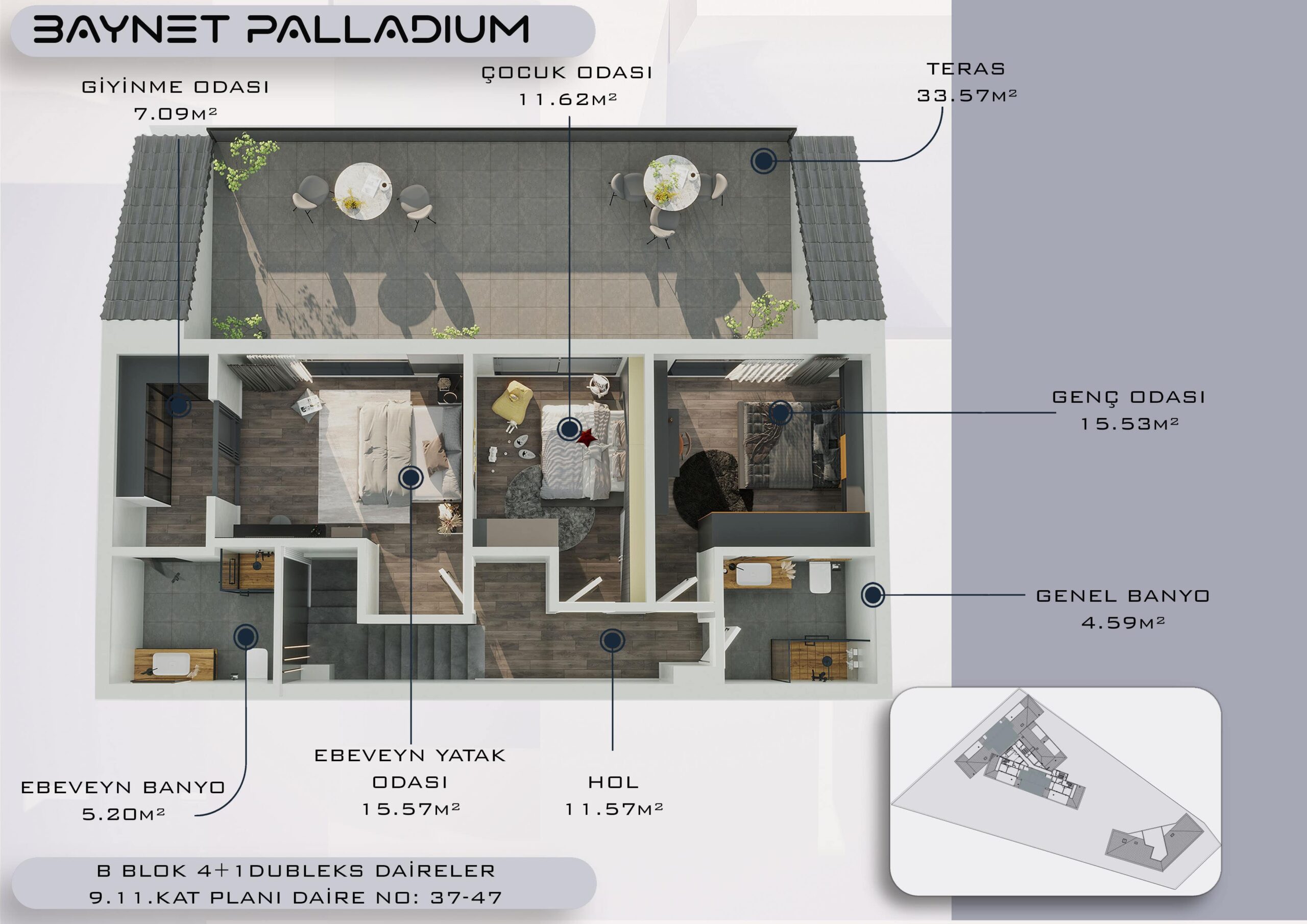 B BLOK ÇATI DUBLEKS (ORTA DUBLEKS) ÜST KAT-min